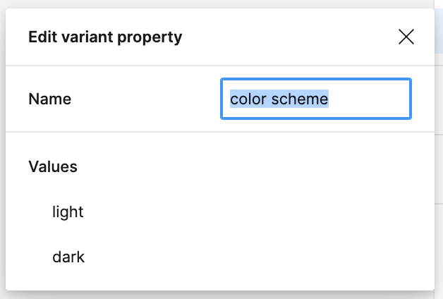 Adding color scheme property in Figma
